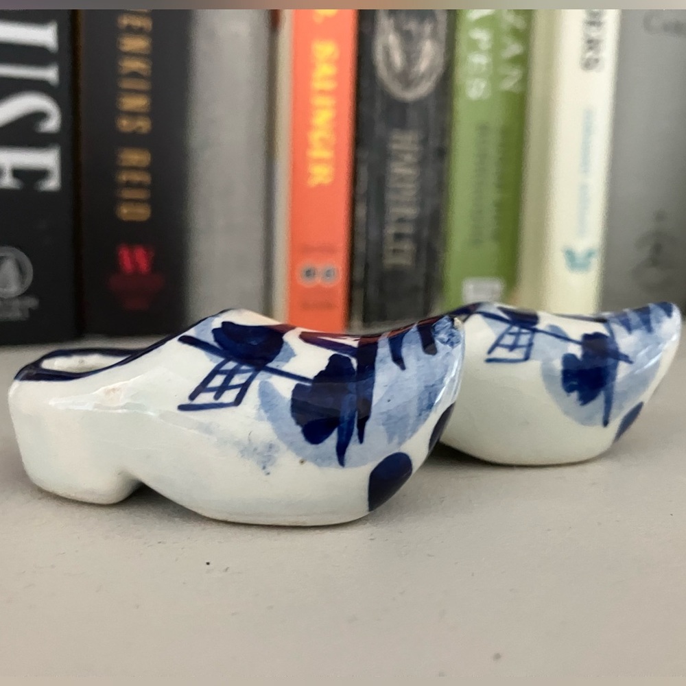 Pair of Delft of Holland  mini clogs